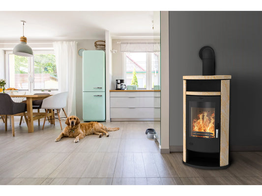 Fireplace Kaminofen Alicante 8kW Loticstone Schwarz Holzofen