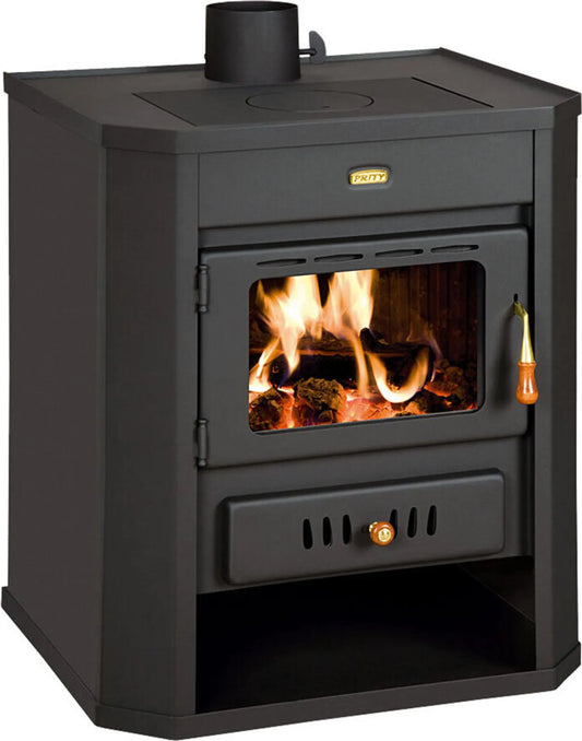 Kaminofen Holzofen WD 15kW Graphitschwarz Stahl mit Sichtfenster 65x55x78 cm