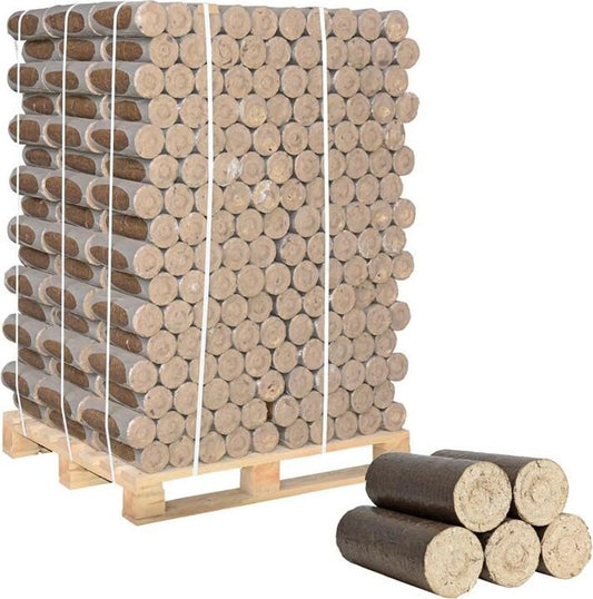 Nestro Hartholzbriketts rund 960kg | Kaminbriketts Holzbriketts Palette