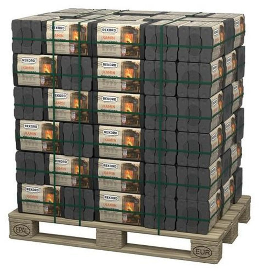 REKORD Braunkohlebriketts 900kg Palette | Kaminbriketts Kohle