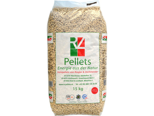 RZ Holzpellets Ø 6mm 1 Palette 70 Säcke 15kg Gesamt 1050kg Sackware