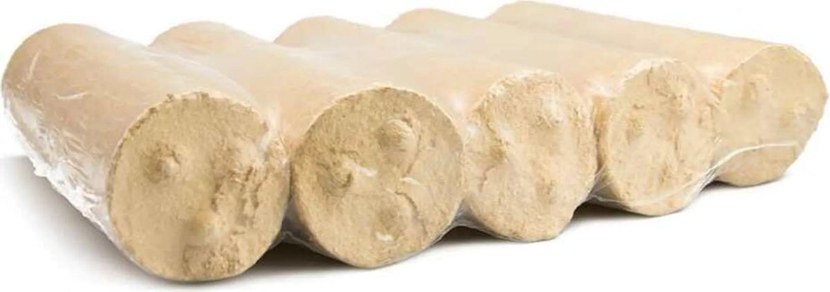 Premium Holzbriketts Rund aus Nadelholz | Ohne Zugloch | 96x 10kg Packungen (960kg Gesamt)