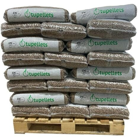 Holzpellets 100% Natur zum Heizen | 65x 15kg Säcke (975kg Palette) | Premium Brennstoff