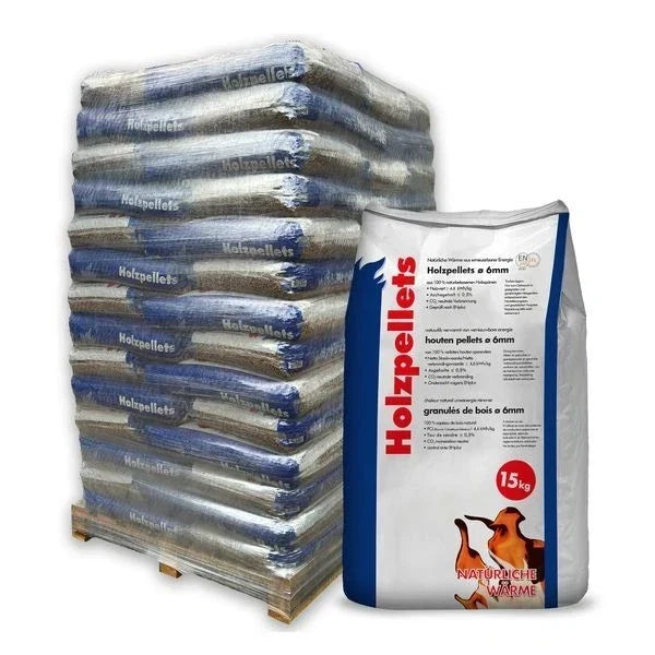 Holzpellets Premium 6mm | 70x 15kg Säcke (1050kg Volle Palette) für Pelletöfen