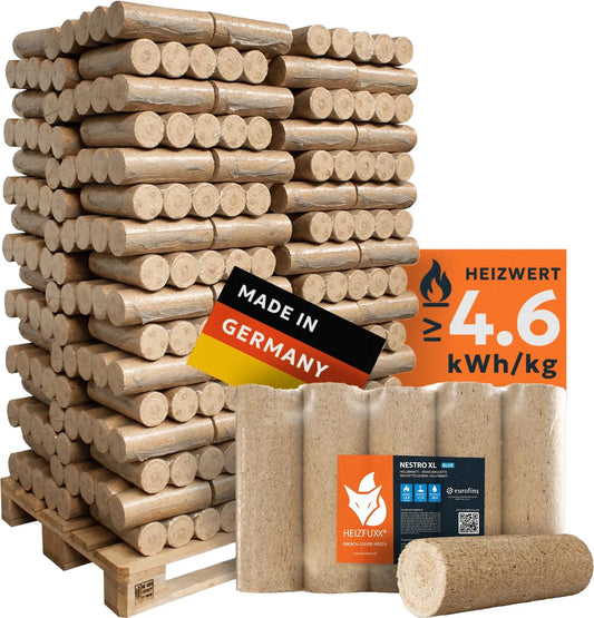 Heizfuxx Nestro XL Blue Kaminbriketts | 96x 10kg Pakete (960kg Gesamtgewicht) Premium