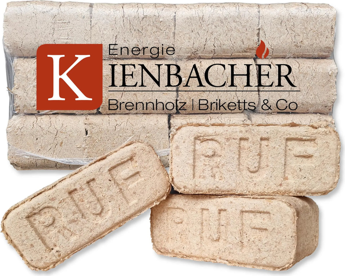RUF Hartholzbriketts aus Buche & Eiche | Energie Kienbacher | 60x 10kg (600kg Palette)