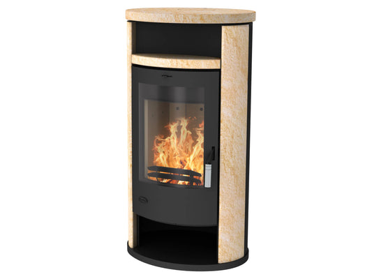 Fireplace Kaminofen Alicante 8kW Loticstone Schwarz Holzofen