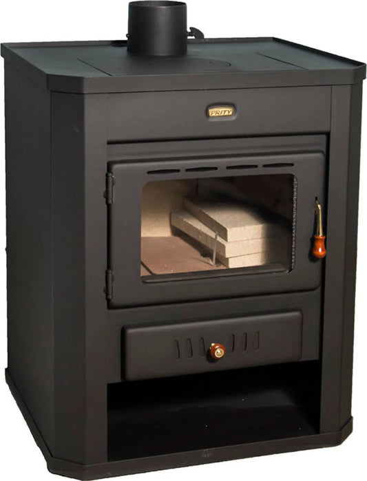Kaminofen Holzofen WD 15kW Graphitschwarz Stahl mit Sichtfenster 65x55x78 cm