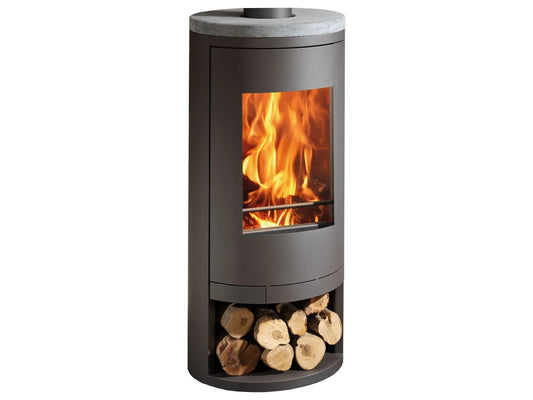 Panadero EcoDesign Kaminofen 7,4kW Holzofen Stahl Schwarz-Metallic