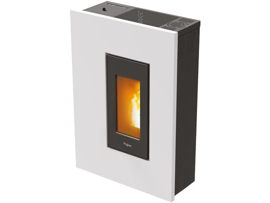 Pegaso Madison Pelletofen 5,3kW Automatik Pelletkaminofen Stahl Weiß
