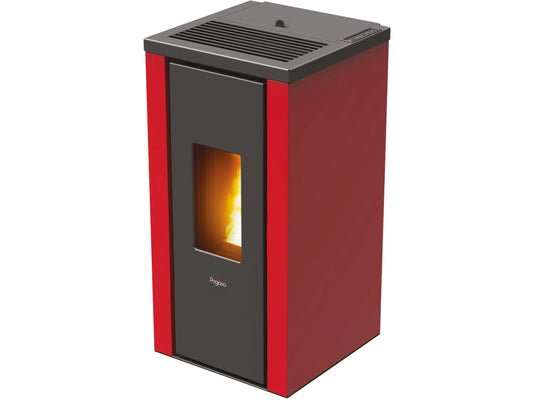 Pegaso Vera Pelletofen 7kW Automatik Pelletkaminofen Stahl Bordeaux