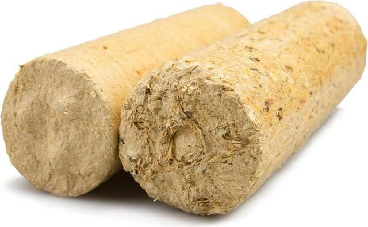 Premium Holzbriketts Rund aus Nadelholz | Ohne Zugloch | 96x 10kg Packungen (960kg Gesamt)